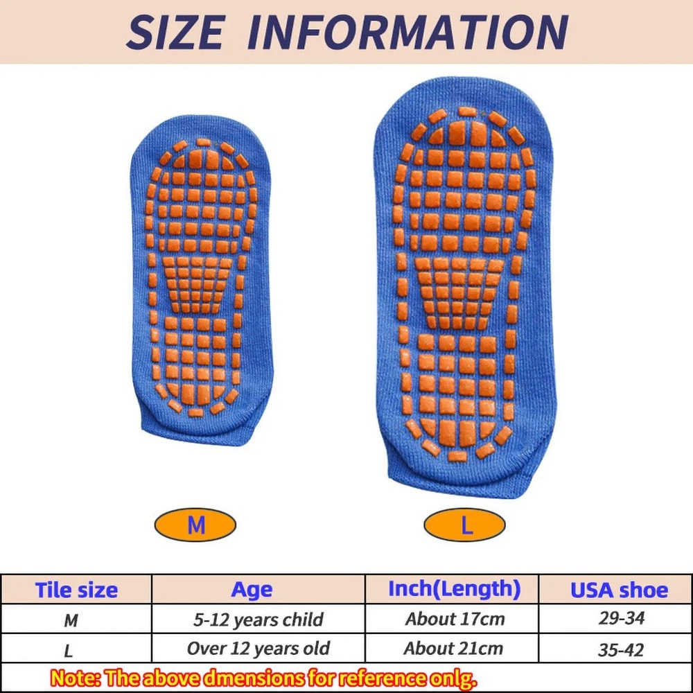 Unisex Silicone NonSlip Grip Trampoline Socks Cotton Yoga Pilates Hospital Safety Socks 1 Or 4 Pa 2