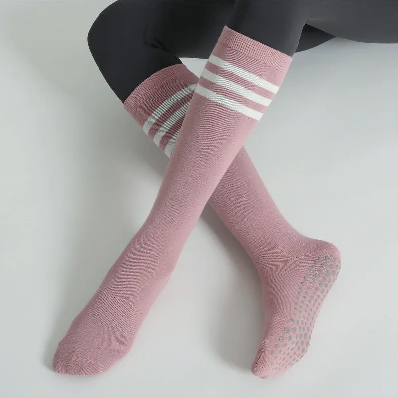 Autumn Winter Womens AntiSlip Cotton Yoga Socks MidCalf Terry Pilates Ballet Grip Fitness Socks 9