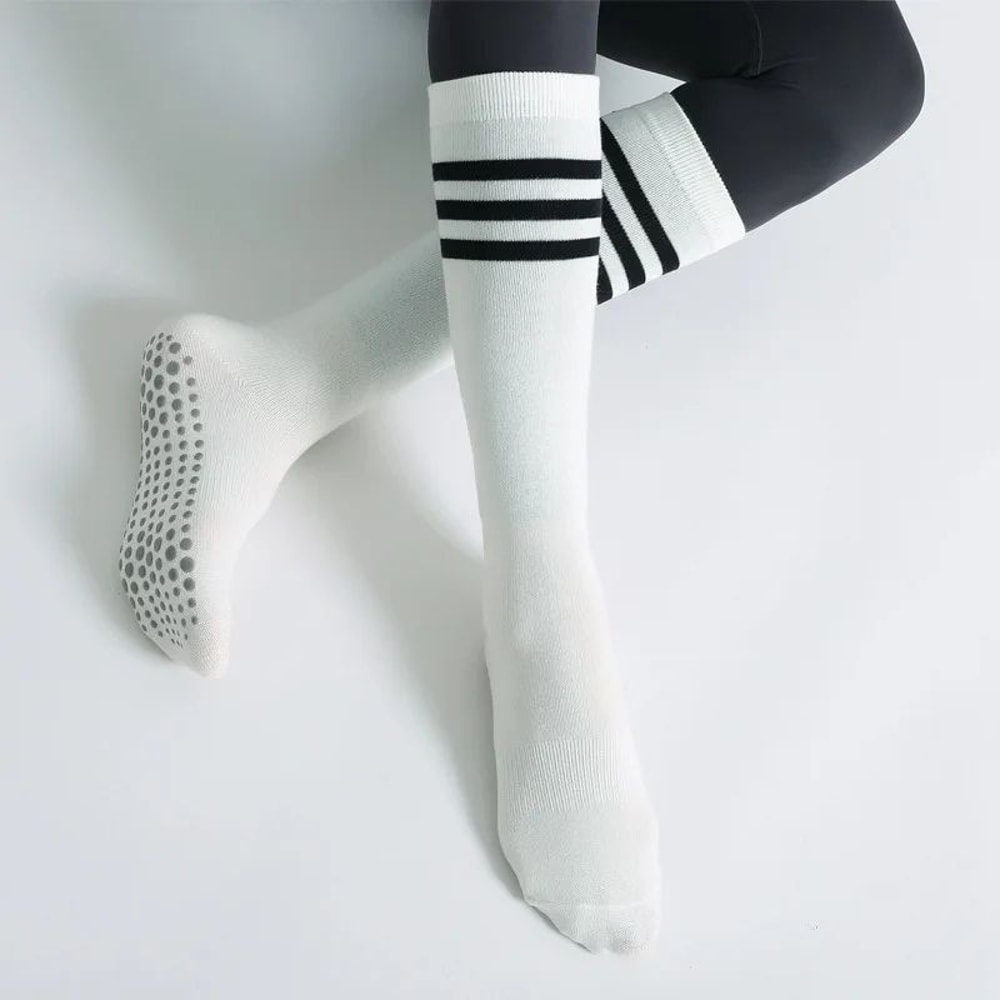 Autumn Winter Womens AntiSlip Cotton Yoga Socks MidCalf Terry Pilates Ballet Grip Fitness Socks 10