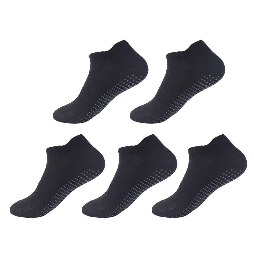 5 Pairs Womens NonSlip Yoga Socks Cotton Breathable LowCut Pilates Dance Grip Socks 6