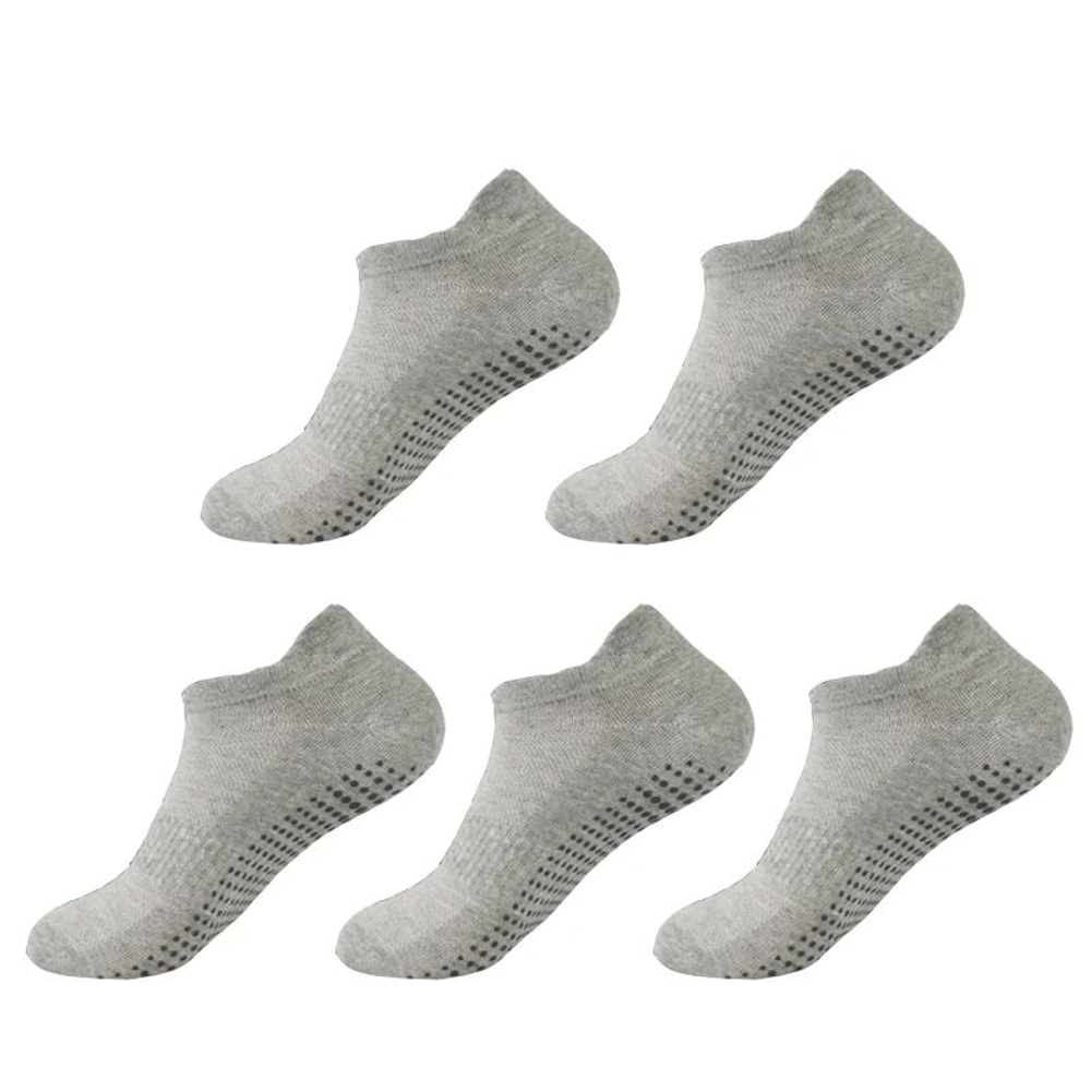 5 Pairs Womens NonSlip Yoga Socks Cotton Breathable LowCut Pilates Dance Grip Socks 7