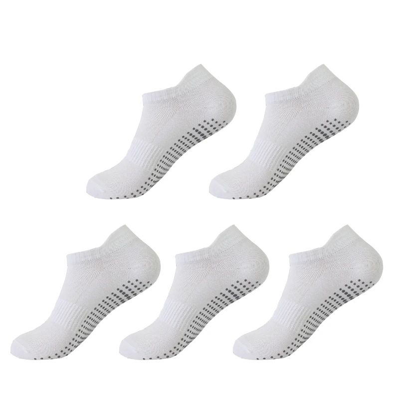 5 Pairs Womens NonSlip Yoga Socks Cotton Breathable LowCut Pilates Dance Grip Socks 11