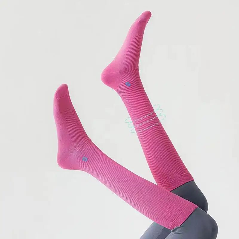 Womens Compression Calf Socks KneeHigh Pressure Running Fitness Support Socks For Yoga Skipping R