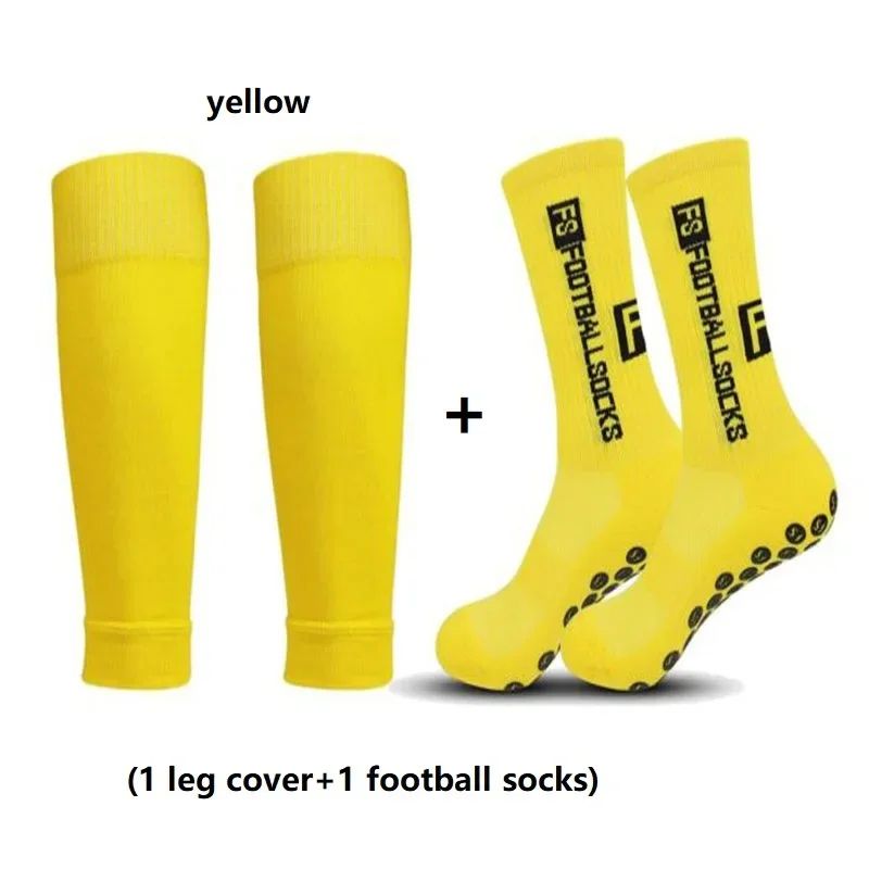 FS AntiSlip Football Socks Set HighQuality Soccer Grip Socks With Nylon Leg Cover Unisex US 612 14