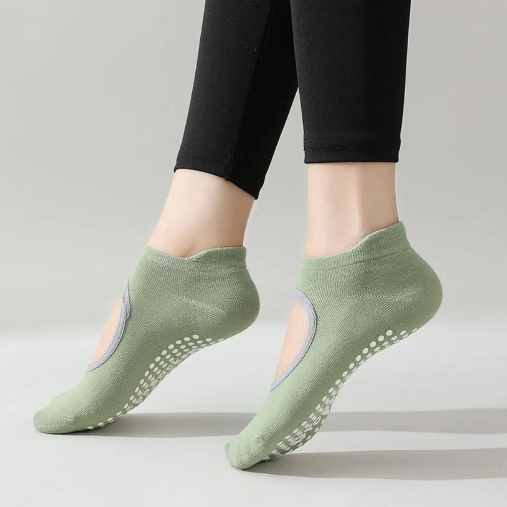 Professional Backless NonSlip Yoga Socks Silicone Grip Breathable Pilates Fitness Socks For Women 8