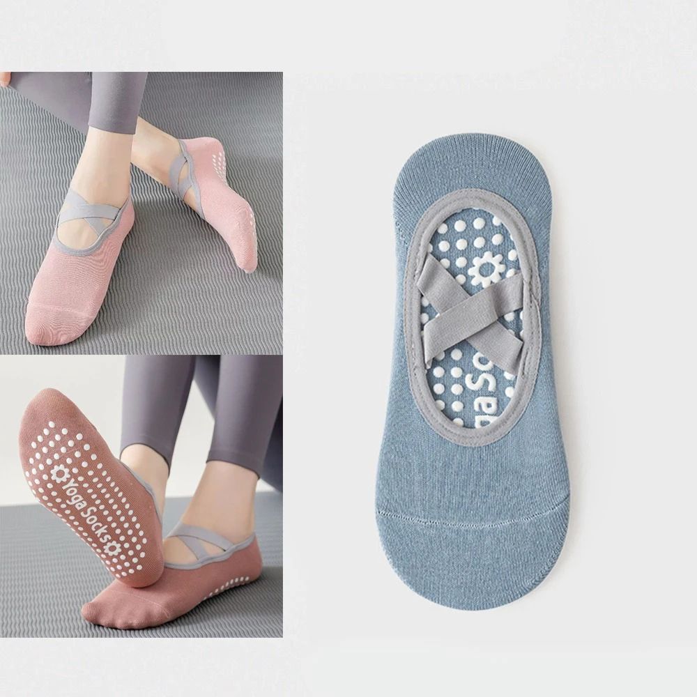 Professional Backless NonSlip Yoga Socks Silicone Grip Breathable Pilates Fitness Socks For Women 16