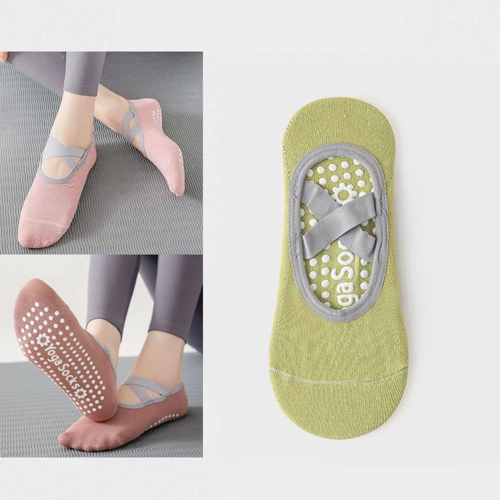 Professional Backless NonSlip Yoga Socks Silicone Grip Breathable Pilates Fitness Socks For Women 17