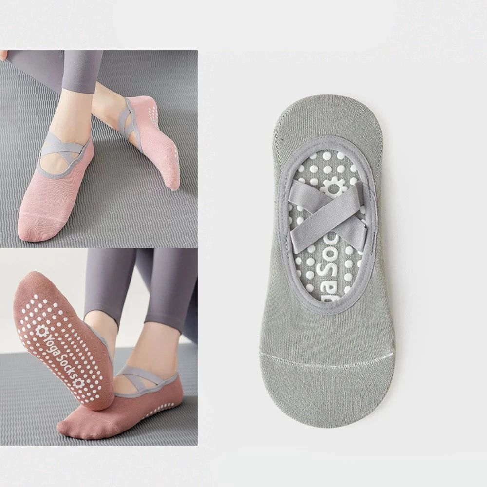 Professional Backless NonSlip Yoga Socks Silicone Grip Breathable Pilates Fitness Socks For Women 18