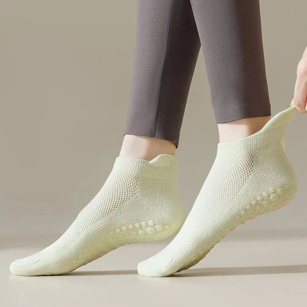 Professional Backless NonSlip Yoga Socks Silicone Grip Breathable Pilates Fitness Socks For Women 23