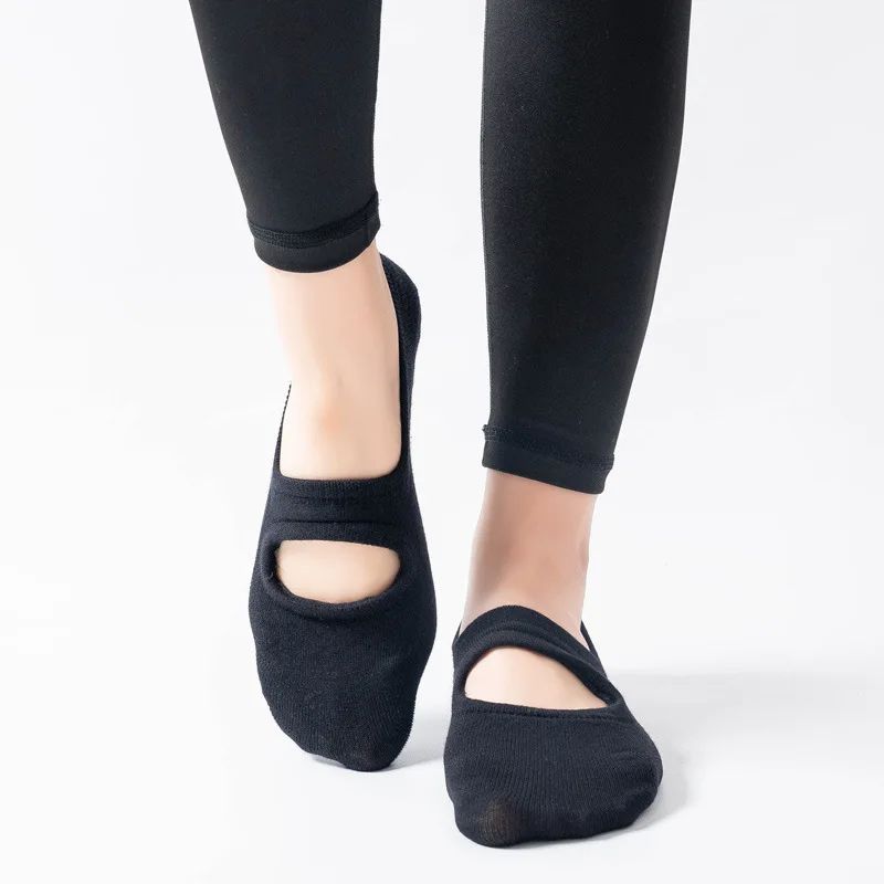 Womens Backless NonSlip Yoga Socks Cotton Invisible Pilates Dance Grip Floor Socks 4