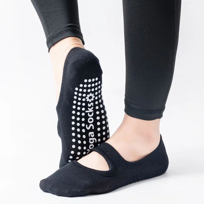 Womens Backless NonSlip Yoga Socks Cotton Invisible Pilates Dance Grip Floor Socks 5