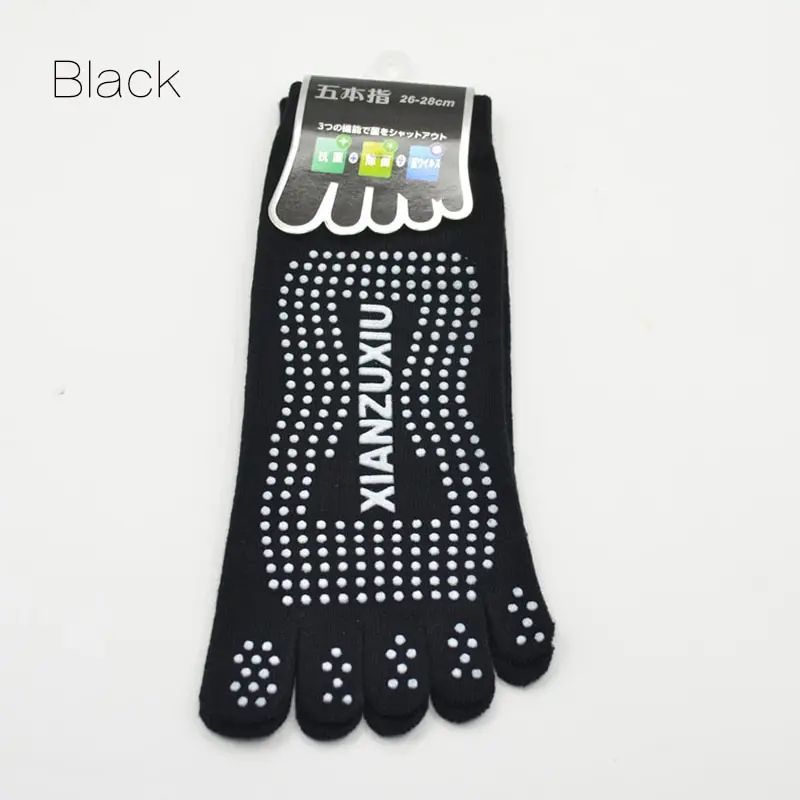 Mens Cotton FiveToe NonSlip Pilates Socks Breathable Massage Yoga Sports Grip Socks 6