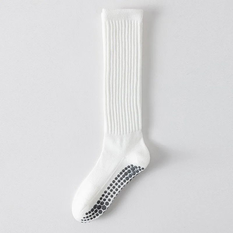 Womens KneeHigh NonSlip Yoga Socks Terry Grip Pilates Slouch Socks With Silicone Dots 13