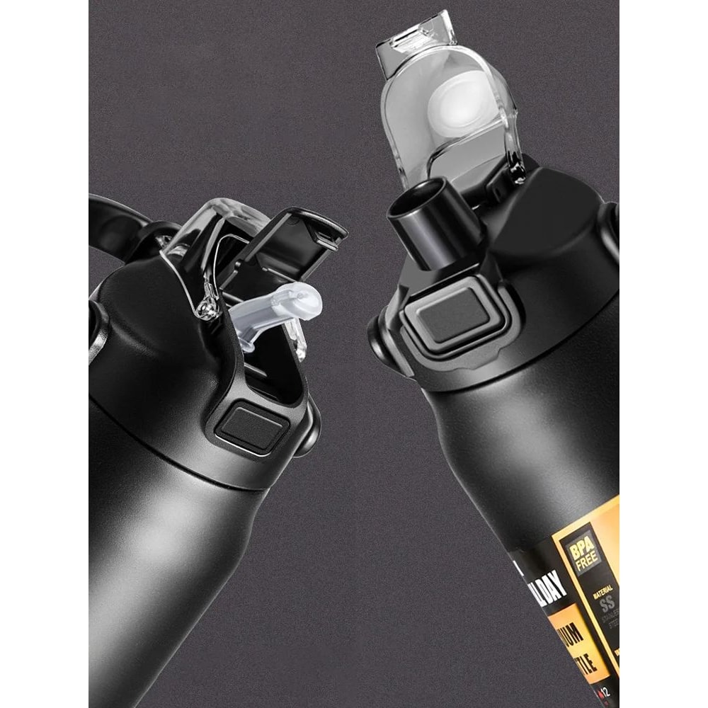 Portable 304 Stainless Steel Insulated Water Bottle With Straw Leakproof Vacuum Thermos Tumbler Fo 2