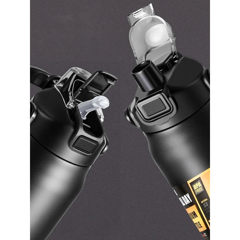 Portable 304 Stainless Steel Insulated Water Bottle With Straw Leakproof Vacuum Thermos Tumbler Fo 2