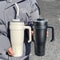 Stainless Steel Insulated Ice Tumbler Large Capacity Vacuum Flask With Handle Straw For 24Hour Co 4