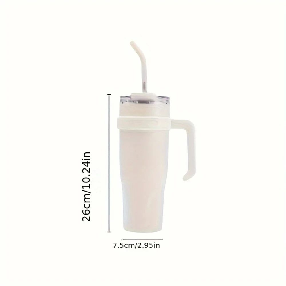 Stainless Steel Insulated Ice Tumbler Large Capacity Vacuum Flask With Handle Straw For 24Hour Co 5