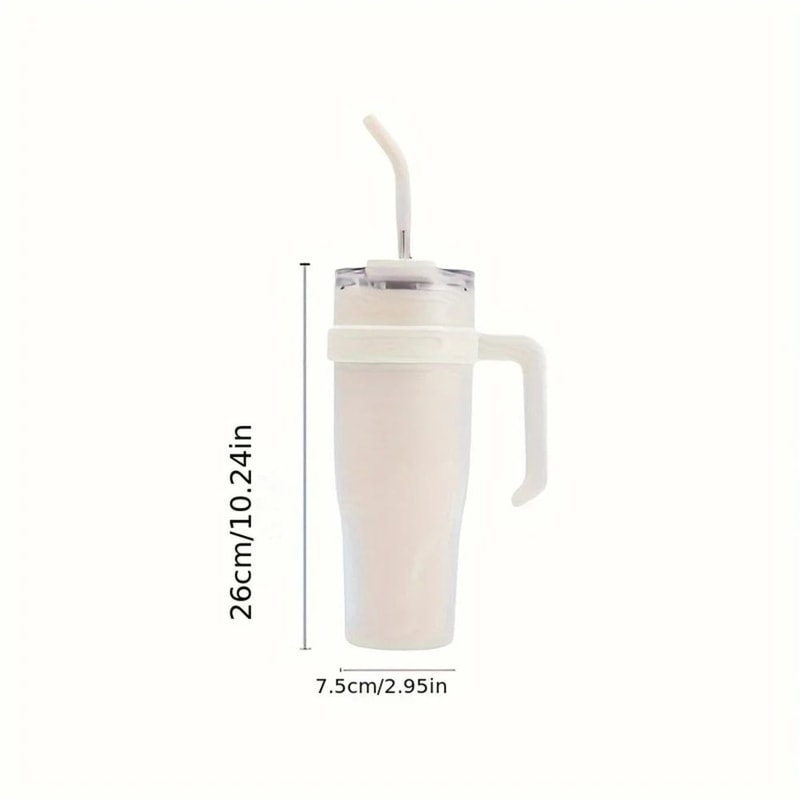 Stainless Steel Insulated Ice Tumbler Large Capacity Vacuum Flask With Handle Straw For 24Hour Co 5