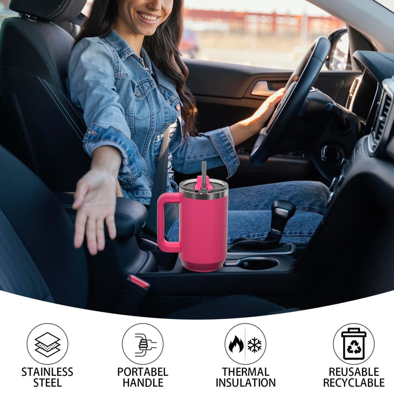 Stainless Steel Insulated Water Bottle 20oz Vacuum Thermal Coffee Travel Mug Hot Cold 3