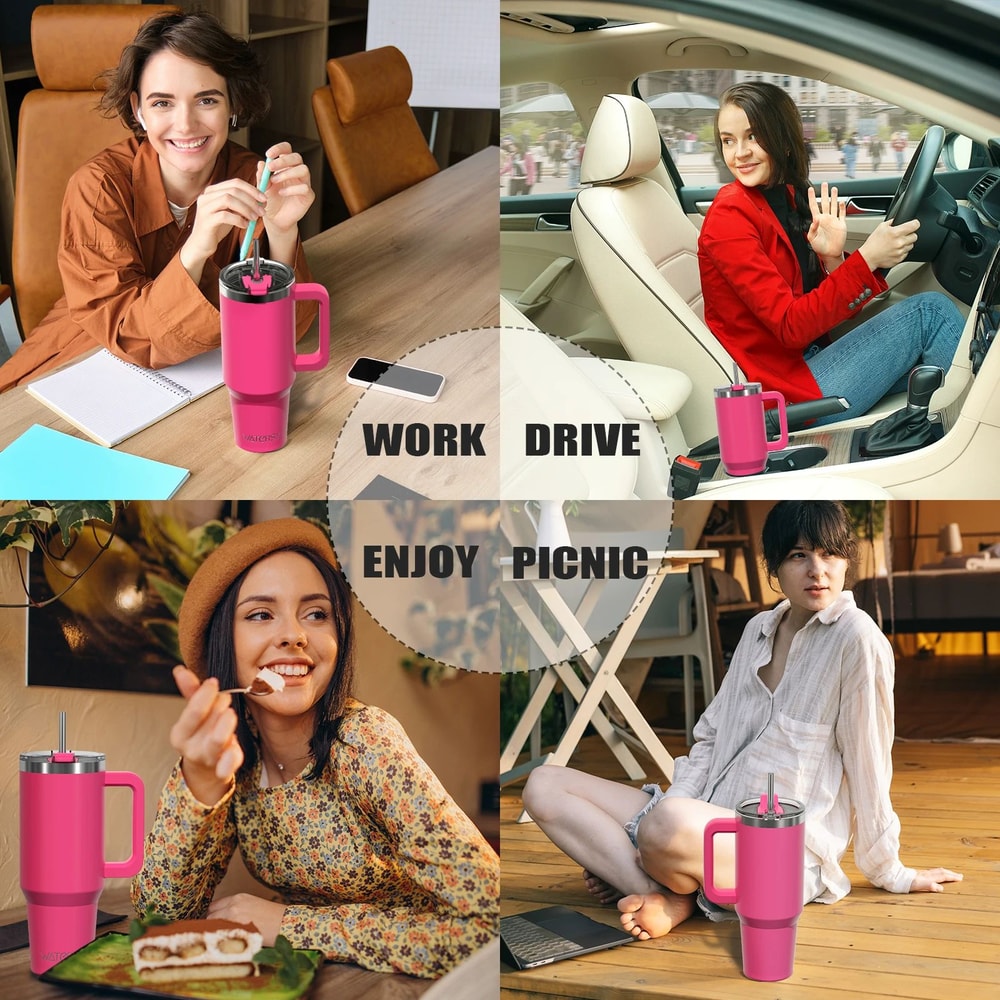 Stainless Steel Insulated Water Bottle 20oz Vacuum Thermal Coffee Travel Mug Hot Cold 5