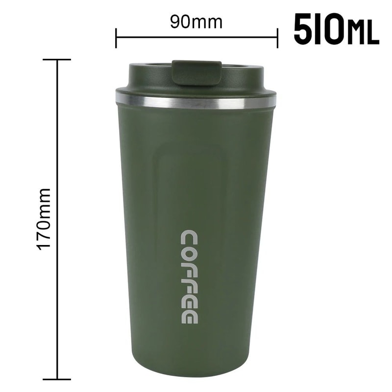 Thermo Cafe Double Wall Stainless Steel Travel Mug Leakproof Coffee Thermos Cup 10