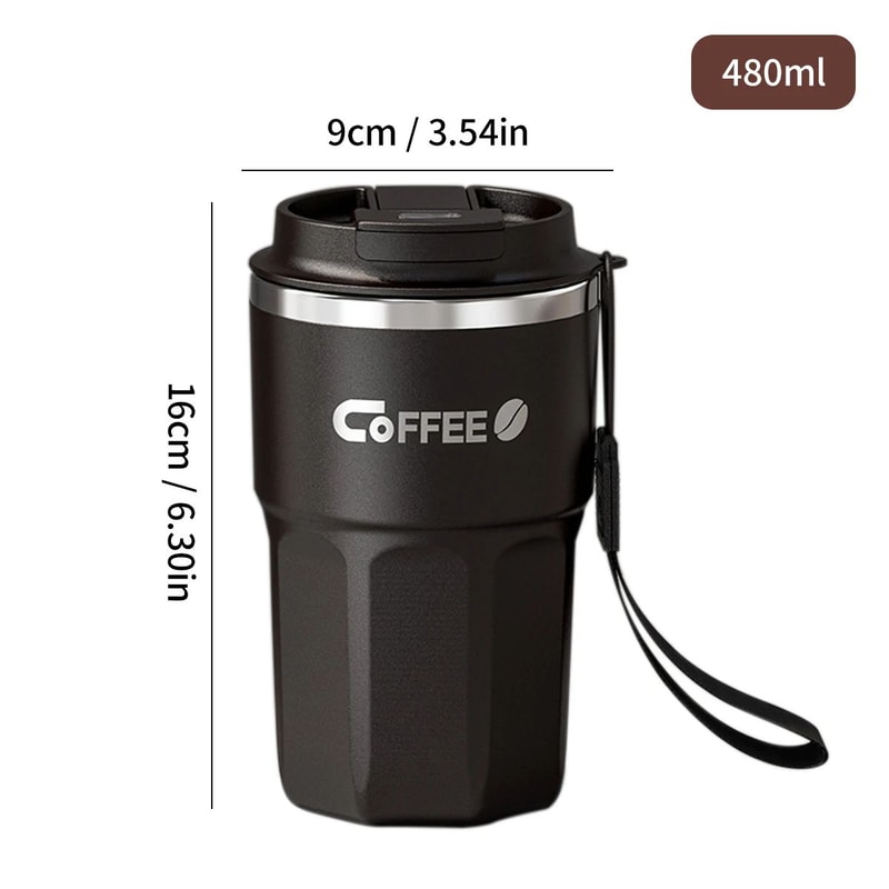 WORTHBUY 304 Stainless Steel Insulated Coffee Mug With Lid Handle Double Wall Reusable Travel Cup 7
