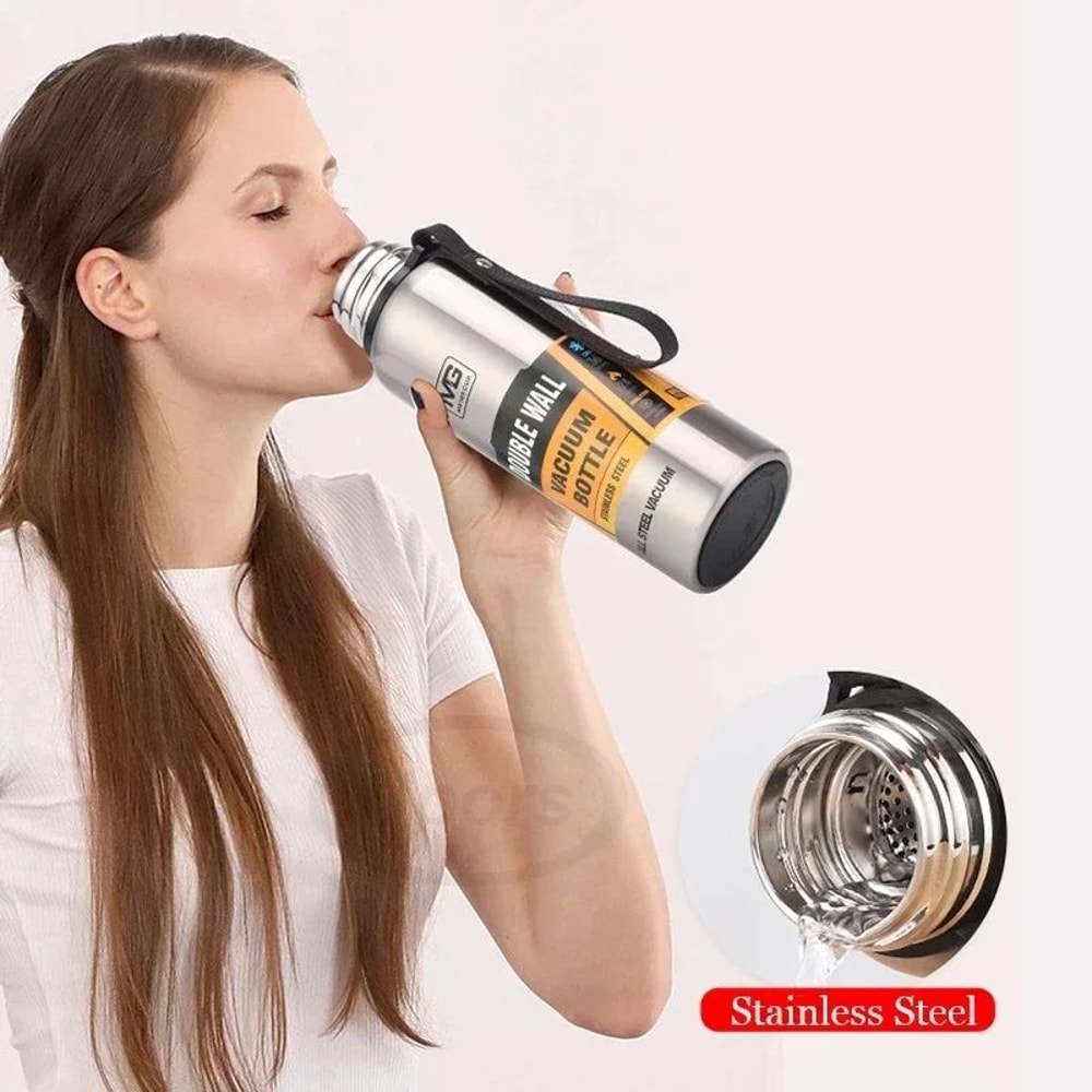 Large Capacity 304 Stainless Steel Thermos Bottle Vacuum Insulated Tumbler With Carry Rope For Hot 4