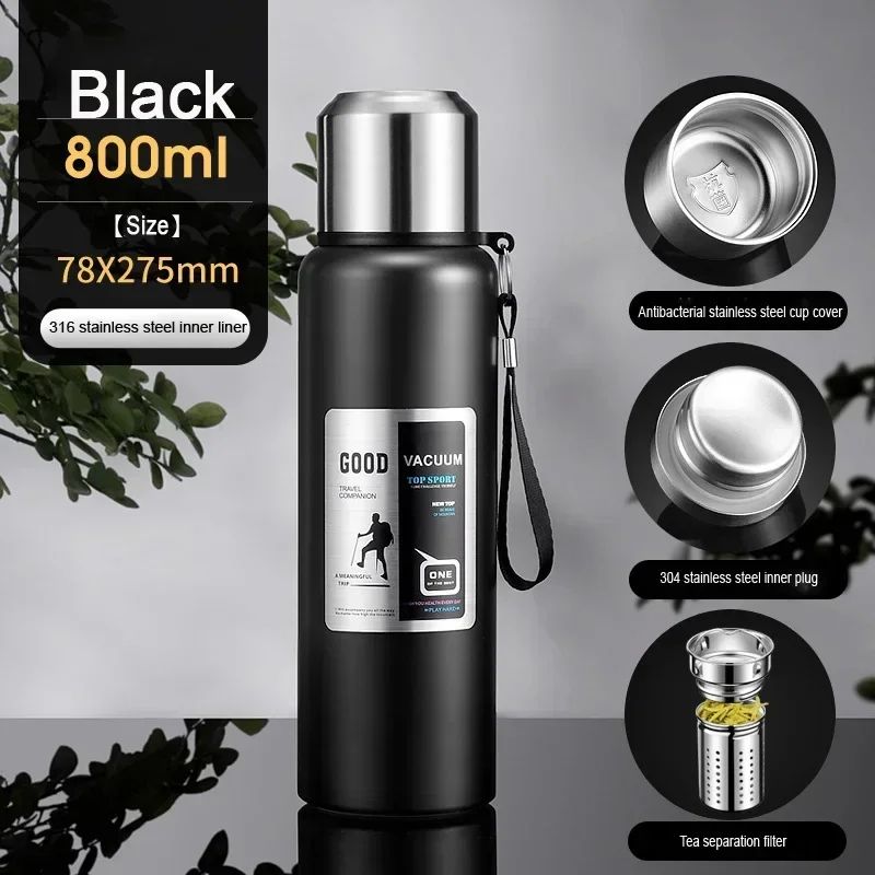 Large Capacity Stainless Steel Insulated Thermos Tumbler Vacuum Thermal Travel Mug For Hot Cold D 7