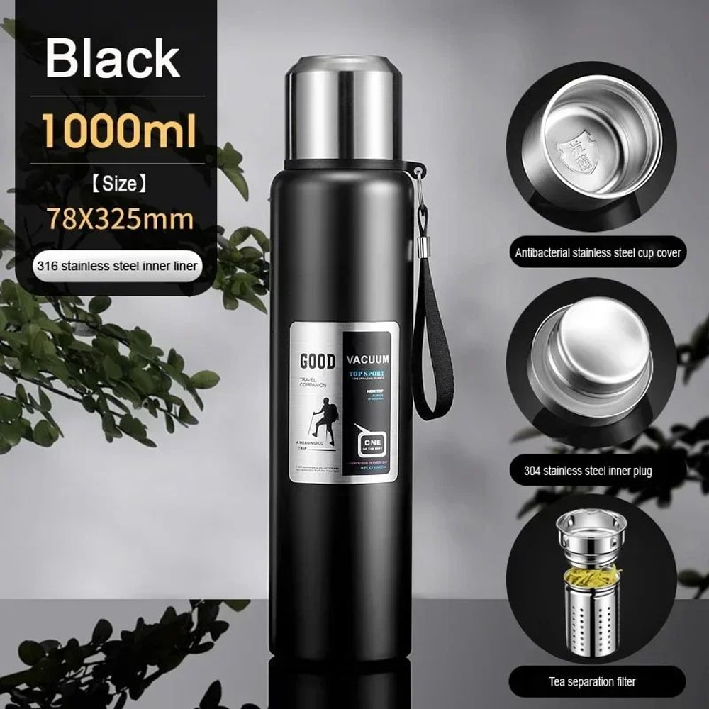 Large Capacity Stainless Steel Insulated Thermos Tumbler Vacuum Thermal Travel Mug For Hot Cold D 8