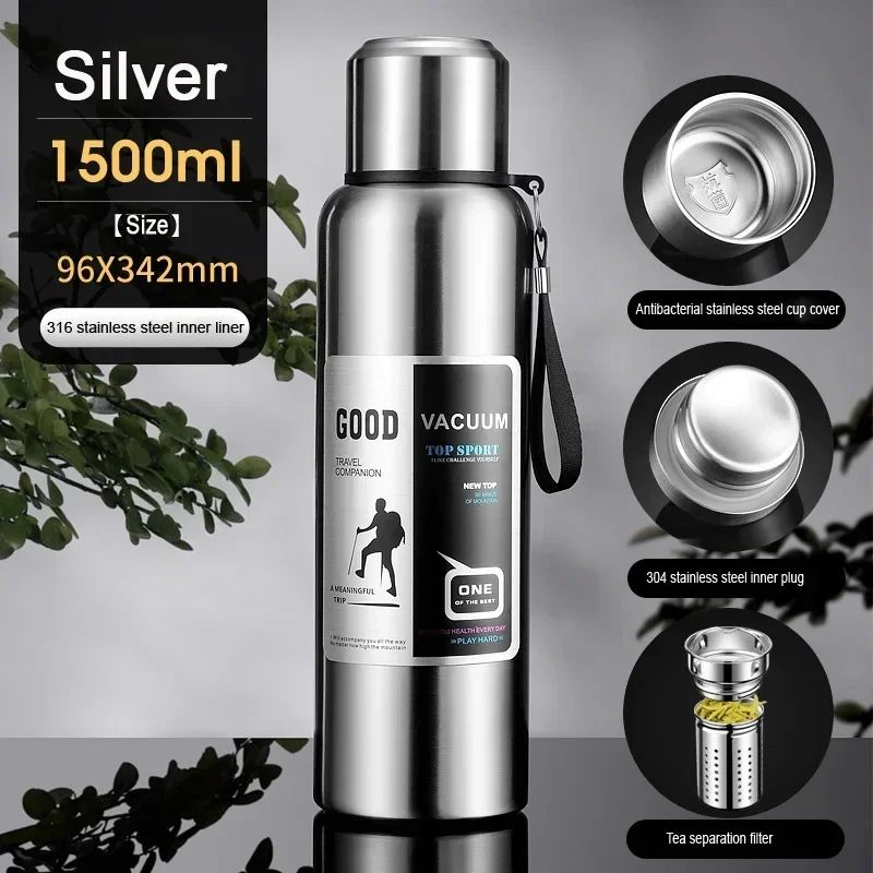 Large Capacity Stainless Steel Insulated Thermos Tumbler Vacuum Thermal Travel Mug For Hot Cold D 14