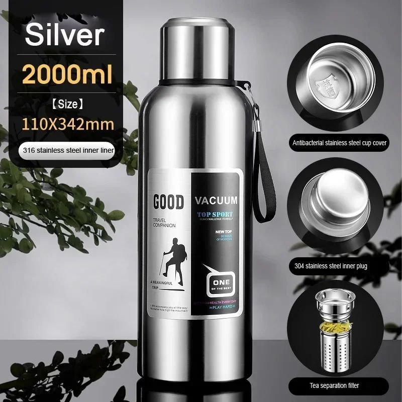 Large Capacity Stainless Steel Insulated Thermos Tumbler Vacuum Thermal Travel Mug For Hot Cold D 15