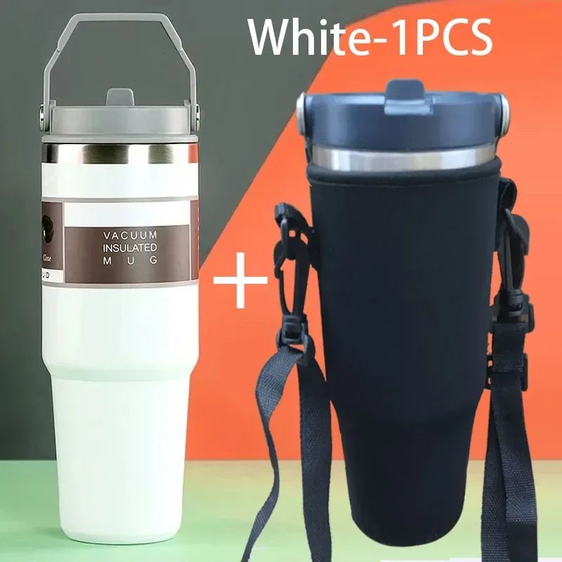 20oz30oz Stainless Steel Thermal Water Bottle With Straw Vacuum Insulated Car Coffee Tumbler Hot 15