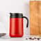 Simple SolidColor Stainless Steel Insulated Coffee Mug With Handle WideMouth LeakProof Thermal Off 1