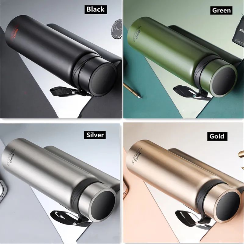 Double Wall 304 Stainless Steel Vacuum Flask With Filter Large Capacity Leakproof Sport Thermos 4