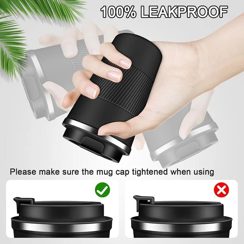 304 Stainless Steel Leakproof Travel Coffee Mug Double Wall Insulated Thermal Bottle 2