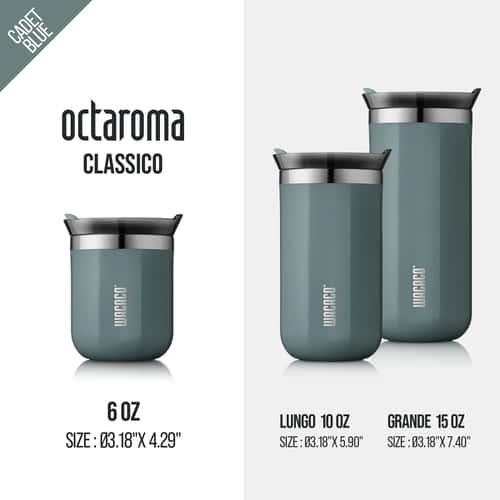 WACACO Octaroma Vacuum Insulated Travel Coffee Mug – Double-Wall Stainless Steel Tumbler
