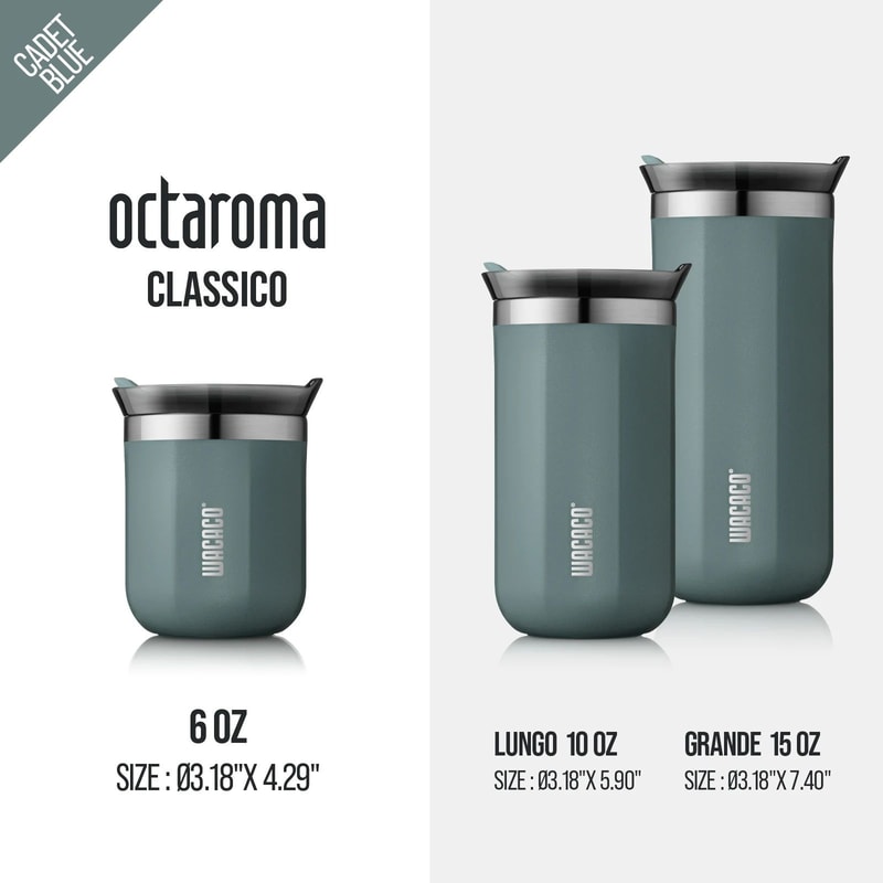 WACACO Octaroma Vacuum Insulated Travel Coffee Mug DoubleWall Stainless Steel Tumbler 0