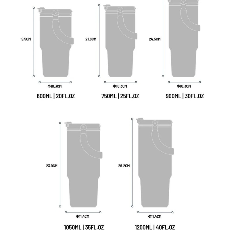TYESO Large Capacity Stainless Steel Vacuum Tumbler With Handle DualDrink Insulated Coffee Water 5