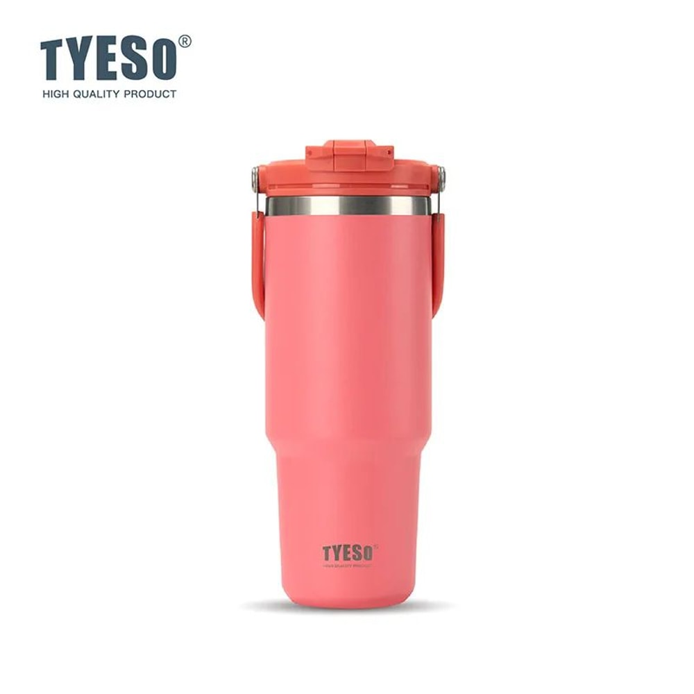 TYESO Large Capacity Stainless Steel Vacuum Tumbler With Handle DualDrink Insulated Coffee Water 13