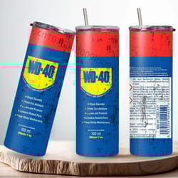 wd40 mechanic stainless steel vacuum insulated tumbler – double wall coffee mug with lid & straws