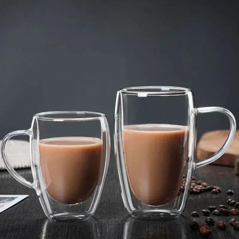 Double Wall Transparent Borosilicate Glass Coffee Cup Insulated Espresso Milk Mug 2