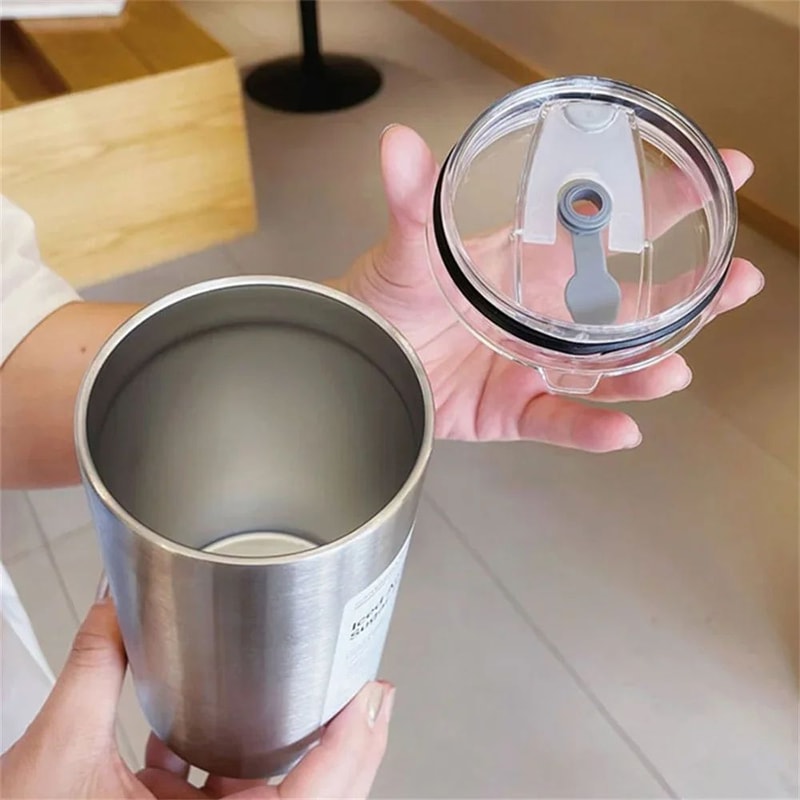 304 Stainless Steel Insulated Thermos Cup With Straw Leakproof Vacuum Travel Coffee Water Bottle 1