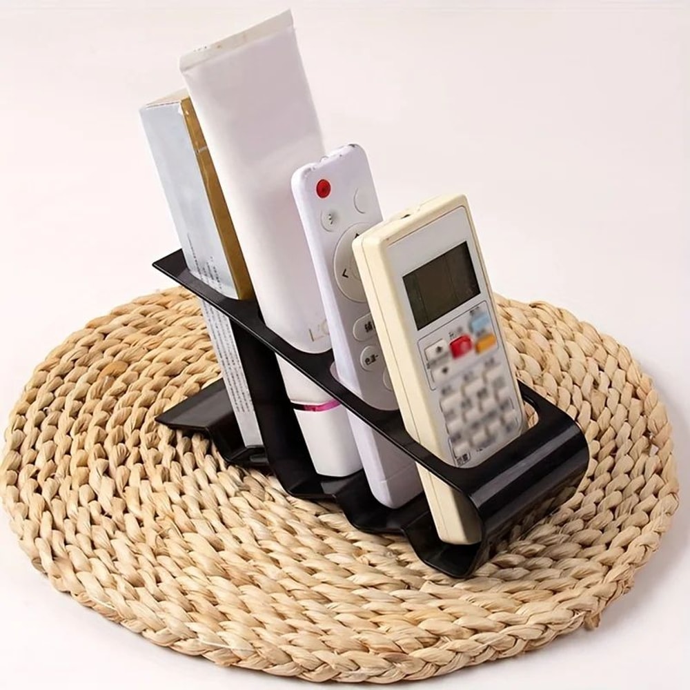 4Slot Remote Control Holder Desk Organizer Space Saving Plastic TV Office Storage Rack 1