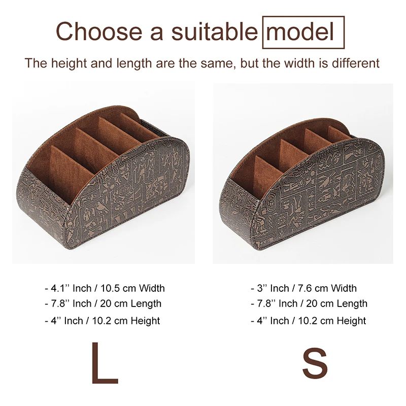 LMETJMA PU Leather Remote Control Holder 5 Compartment TV Remote Caddy Desktop Organizer Tray 1