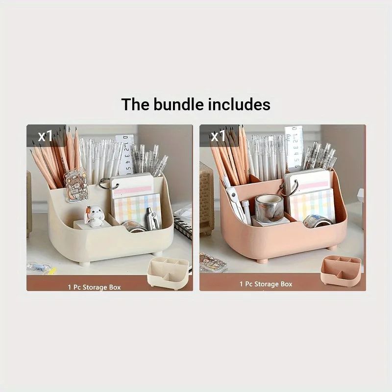 Large Capacity 5Grid Desktop Storage Box MultiFunction Solid Color Table Organizer 5