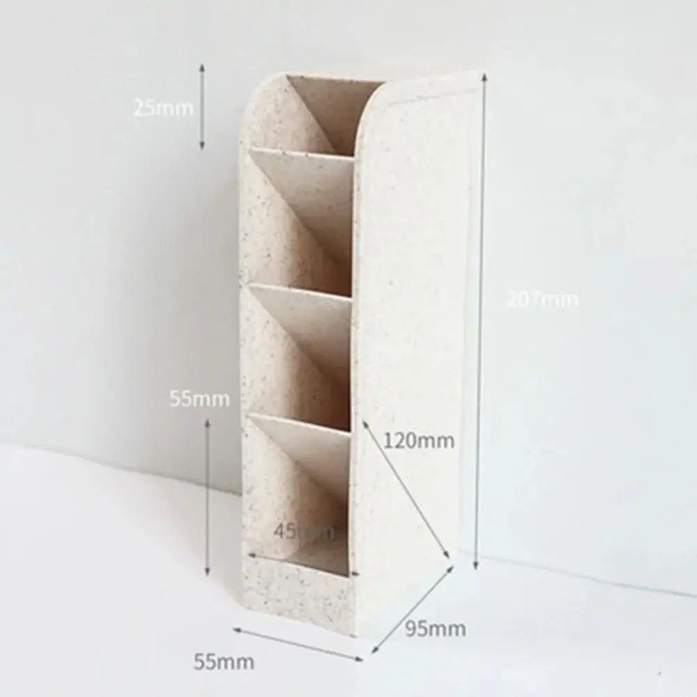 4Grid Macaron Oblique Pen Holder Colorful Desktop Stationery Makeup Brush Organizer Box 6