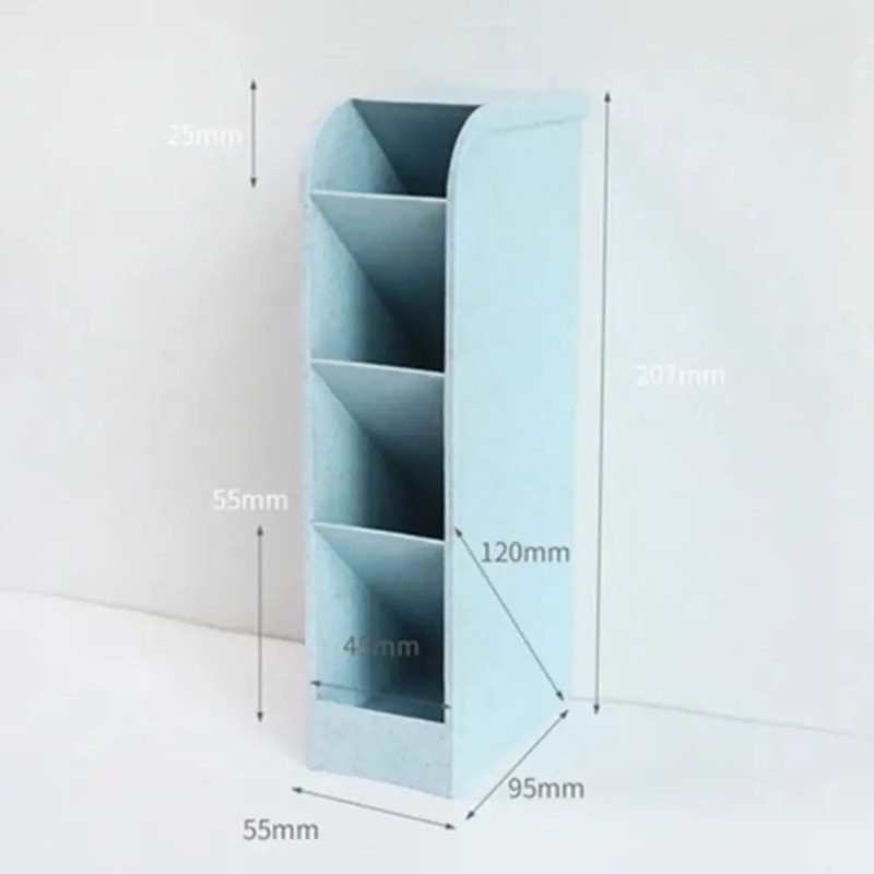 4Grid Macaron Oblique Pen Holder Colorful Desktop Stationery Makeup Brush Organizer Box 8