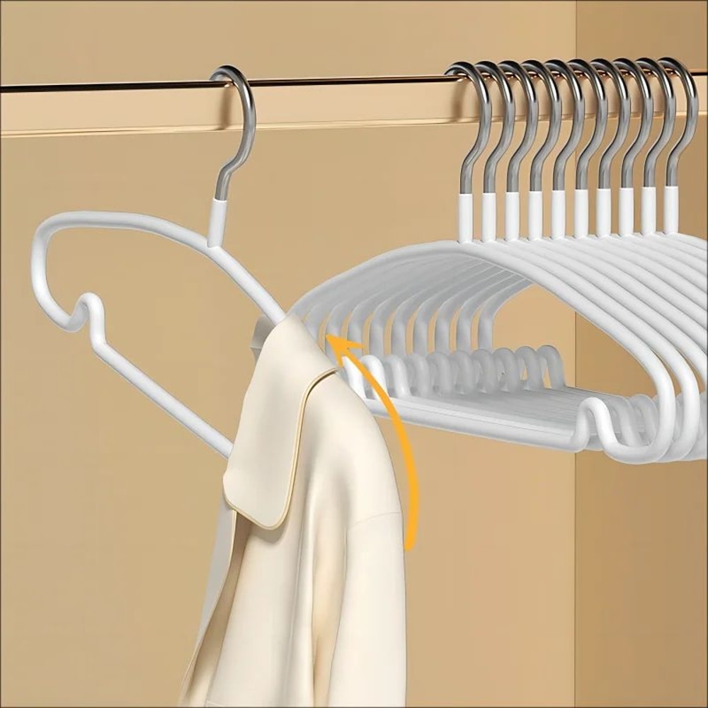 10pcs NonSlip Clothes Hangers AntiDeformation Slim Household Dorm Closet Organizer 0