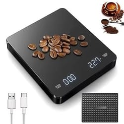 digital coffee scale with timer – 0.1g high-precision espresso scale with led display & usb-c charging