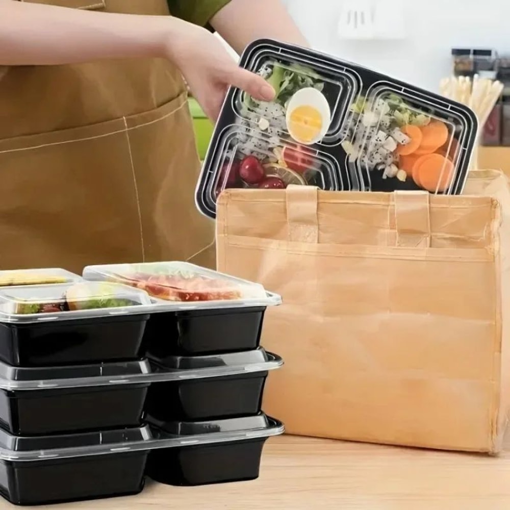 10 Sets Disposable Food Storage Containers With Lids MicrowaveSafe Stackable Kitchen Refrigerator 5